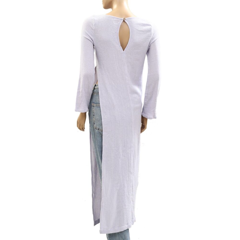 Free People Free-Est Stroll In The Sun Maxi Top Long Sleeve Cotton Blue S 287044 - Picture 4 of 8